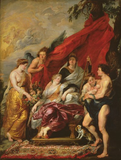 Die Geburt von Ludwig XIII. (1601-43) in Fontainebleau, 27. September 1601, aus dem Medici-Zyklus, 1621-25 von Peter Paul Rubens